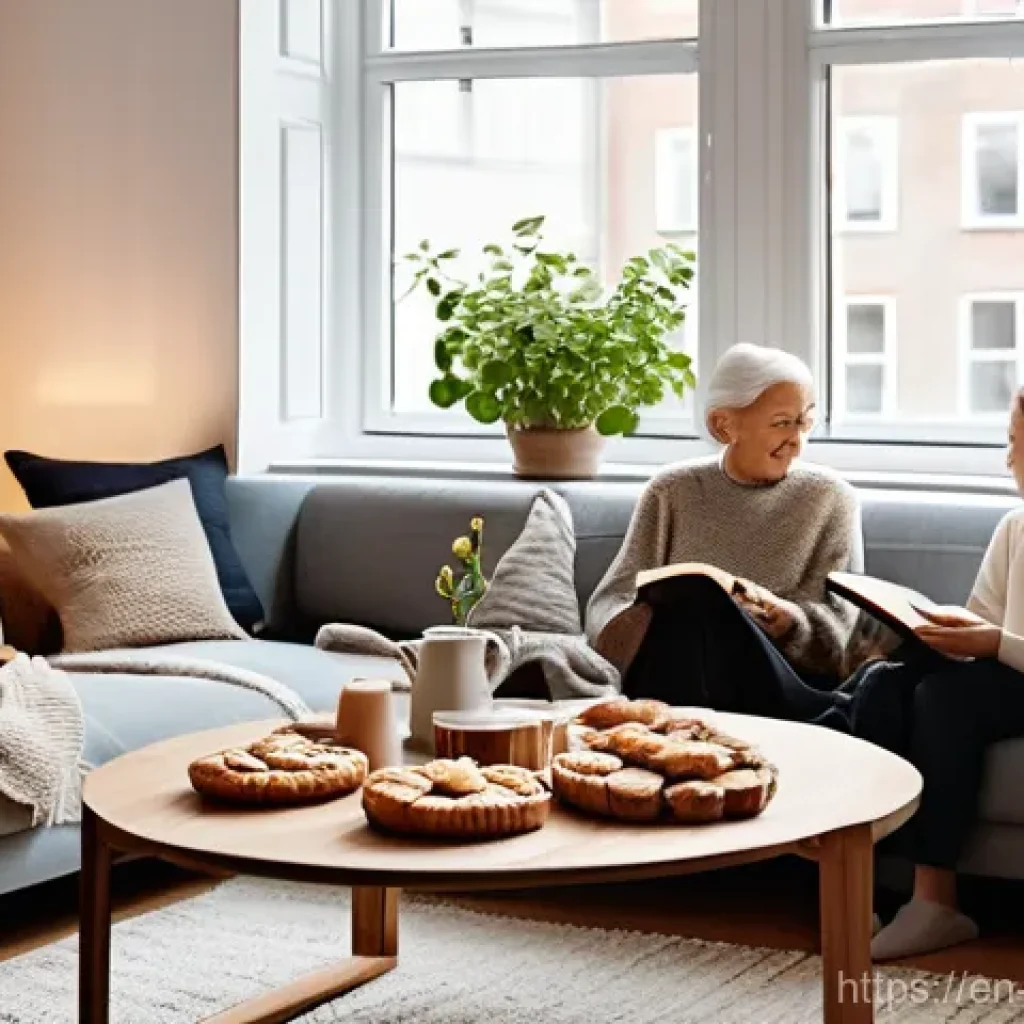 덴마크와 핀란드 비교 - **Danish Hygge in a Modern Copenhagen Apartment**
    *   **Prompt:** A cozy, warm interior scene wi...