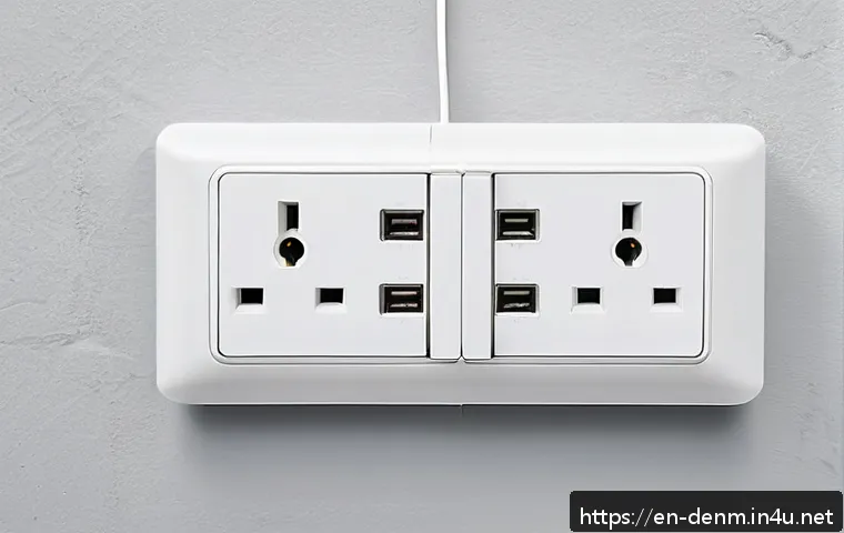 덴마크 전기 플러그 및 사용법 - A detailed close-up of Denmark&rsquo;s Type E and Type K power sockets on a wall, showing two round pins w...